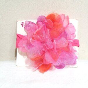 NEW Magenta Pink Peony Organza Flower Headband Girls